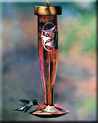 RUBY ETCHED HUMMINGBIRD LANTERN