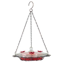 DECORATIVE GLASS TOP HUMMINGBIRD FEEDER 8OZ