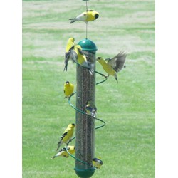 GREEN SPIRAL FINCH TUBE FEEDER 17IN 